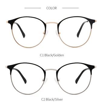 KANSEPT Óculos com Armação de Mulheres Retro Rodada Miopia Prescrição de Óculos Mulheres de Metal de Alta Qualidade de Óculos com Armação de YC-8048