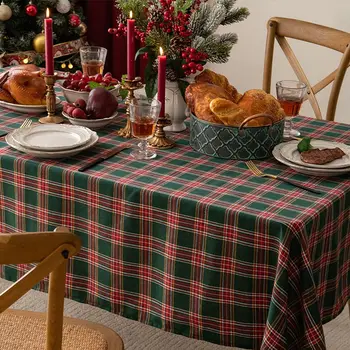 Toalha De Mesa Natalina Poliéster Lavável Tampa De Tabela Para Um Jantar Marcado Mesa Quadrada De Roupa De Ano Novo Decorações De Natal