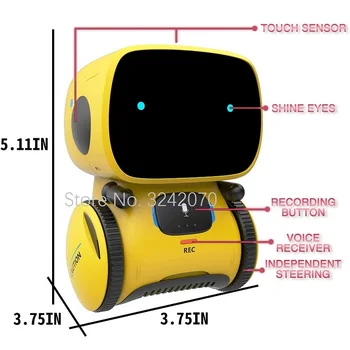 Emo robô inteligente de dança de comando de voz do sensor, o canto, a dança, a repetição robô de brinquedo para crianças meninos