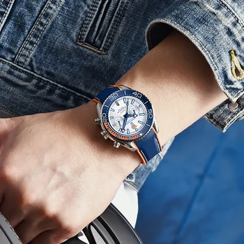 PAGANI DESIGN Clássico de Luxo Homens de Quartzo Relógio Marca de Topo Mergulho Cronógrafo de Aço Inoxidável 100M Impermeável Relógios para Homens