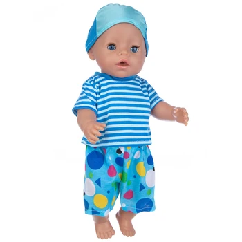 Azul Novo Terno de Roupa de Boneca Ajuste de 17 polegadas, 43, Roupas de Boneca Bebê Nascido Terno Para o Aniversário do Bebê Fistival Presente