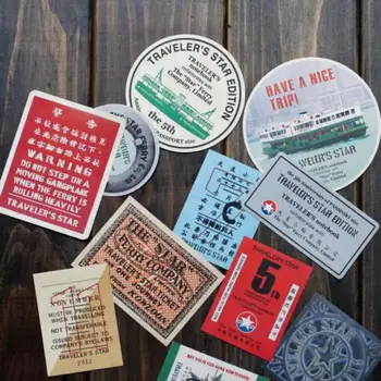 Vintage Do Japão Carimbo De Adesivos Retro Selos Personalizados Rótulo Adesivo Feito A Mão Para O Midori Viajantes Caderno Diário Adesivos De Papelaria