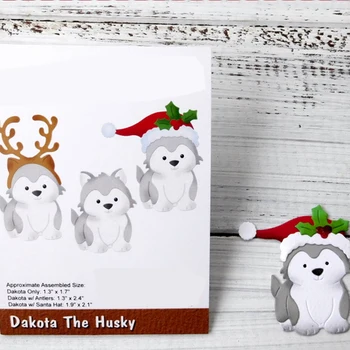 Cão bonito Chapéu de Natal Antler Cocar de Corte de Metal Morre para Diy Scrapbooking Álbum de Cartões de Papel Artesanato Decorativo Die Cuts