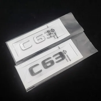 17-22 3d ABS Cromado Letras de Etiqueta do Carro de Trás do Tronco Emblema Emblema C63 Logotipo Para a Mercedes C63 AMG W204 W205 W203 Acessórios do Carro