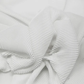 De Pregas Listrada Textura Plissada De Tecido Elástico Malha De Tecido Para O Vestido De Perna Larga Calças Designer De Roupas De Tecido