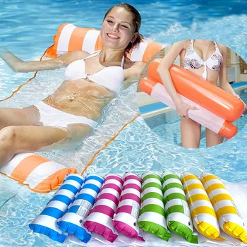 PVC Verão Inflável Dobrável Flutuante Linha de Água de piscinas Rede Colchões de Ar Cama de Esportes de Praia de Água Cadeira Espreguiçadeira
