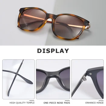 AIMISUV Óculos de sol Polarizados Mulheres Homens 2023 Marca de Luxo Sunglass da Moda Feminina Praça de Metal Óculos para Senhoras de Viagens, Óculos