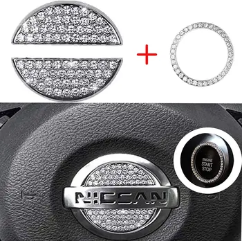 Bling Volante Adesivos de Strass de Moda do Interior do Carro Acessórios para Nissan Maxima Altima Sentra Pathfinder Chutes