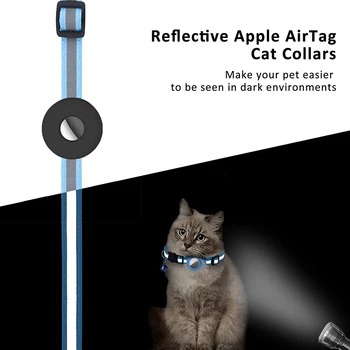 Colar Reflector Suporte À Prova D'Água Caso Para A Apple Airtag Ar Tag Anti Perdido Localizador Tracker Tampa De Protecção Gato Cão Coleira