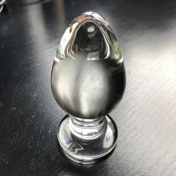 50mm Grande Cristal Plug anal Vagina Bola Grande de Vidro Pyrex Anal com Vibrador Cordão Falso Pênis Adulto Masturbar Brinquedo do Sexo para Mulheres, Homens Gays