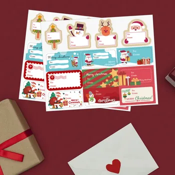 130pcs/10 folhas de Feliz Natal Adesivos de Natal Decorações Autocolantes para Cartões Envelopes Selo do Dom Tags Ornamento Selo