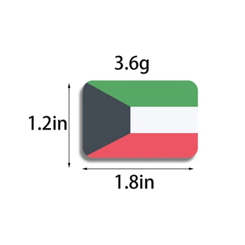 RSHCZY Kuwait Bandeira Broche Clássico Retangular Pin de Lapela Acrílico Bandeira Emblema Patriótica ornamentos Casaco Saco de Acessórios