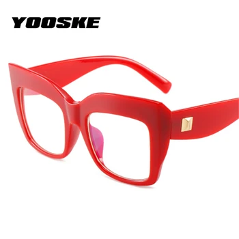 YOOSKE Olho de Gato Óptico de Óculos para Mulheres da Moda Rebite de grandes dimensões Armações de Óculos de Marca de Luxo da Cor dos Doces Óculos Óculos