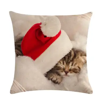 Natal Gato Cão Capa de Almofada Decorativas Almofadas Almofadas para o sofá da Sala de estar Almofada TX130