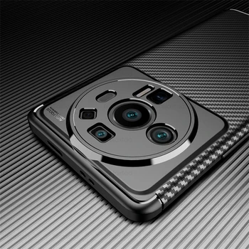 Xiomi 12S Ultra Caso de Fibra de Carbono, Textura Macia TPU Cover for Xiaomi Mi 12S Ultra 5G 2022 antiderrapante Câmera à prova de Choque-Choque Coque