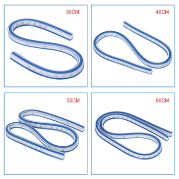 30 CM a 60 cm Flexível Curva Régua para Desenho de Costura DIY de Artesanato Flexível Fita de Medição de Acolchoamento Macio Régua de Costura Acessórios