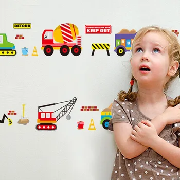 Cartoon Tráfego de Veículos Automóveis Ônibus Adesivo de Parede para Quarto de Crianças, sala de estar, jardim de infância do Bebê do Berçário a Decoração Home Impermeável