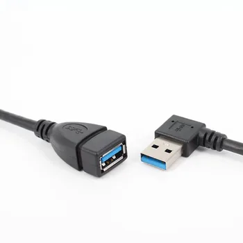 20cm USB 3.0 Direita / Esquerda /Cima/Baixo Ângulo de 90 Graus Cabo de Extensão Macho Para Fêmea Adaptador de Cabo de Cabos USB Cabo de Extensão