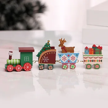 Decorações De Natal Natal Trem De Madeira De Crianças Do Jardim De Infância Dia De Natal, Presente De Decoração Da Janela
