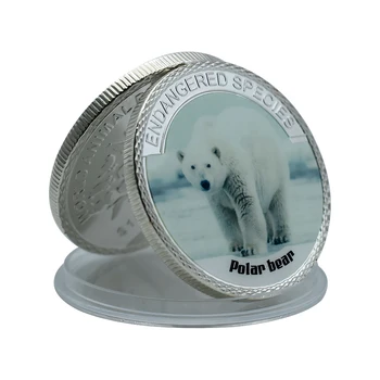 Urso Polar Moeda Comemorativa Em Prata Banhado A Moeda De Metal Emblema Coleção De Presente Personalizado Atacado