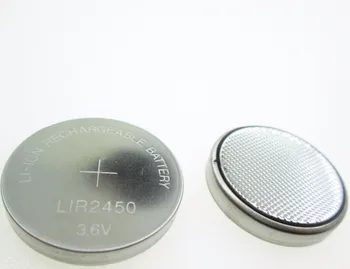 QUENTE NOVO LIR2450 3,6 V 120mah botão de baterias de lítio recarregáveis da bateria 2450 carregamento da bateria do Li-íon 10pcs/lot