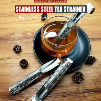 De aço inoxidável do tubo coador de chá de cozinha, acessórios de coador de chá de tubo suspenso identificador de chá de filtro de beber chá ferramentas de acessórios