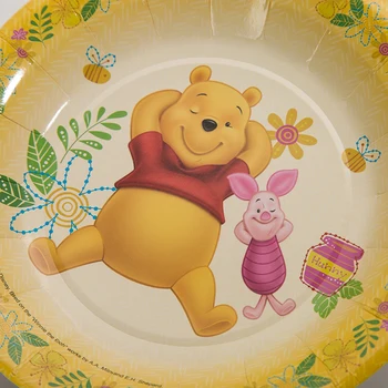 93pcs/monte Disney Winnie the Pooh Tema da Festa de Talheres Descartáveis Bolo de Placa de Papel Para Bebê Menino e Feliz Aniversário Decoração