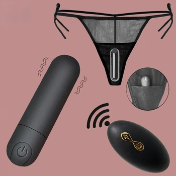 Vibração Calcinha 10 Função de Controle Remoto sem Fio Recarregável Bullet Vibrador Correia em roupa interior Vibrador para as Mulheres o Sexo Brinquedo