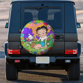 Betty Boops Doce Jardim Cartoon Tampa da Roda livre para Jeep Hummer 4WD SUV Personalizado Anime Pneu, Protetor de 14