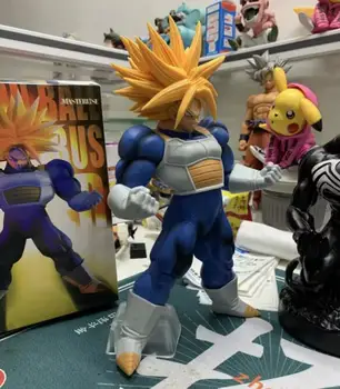 O Anime Dragon Ball Trunks Super Saiyajin Figura do Modelo de Recolha de Brinquedos 25cm