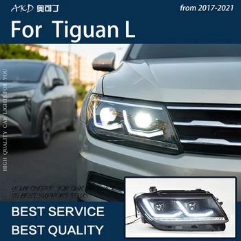 Luzes do carro Para o Tiguan L 2017-2021 LED Auto conjunto do Farol de Atualização 2022 Design de Estilo LHD RHD Bicofal Lente de Ferramentas de Acessórios