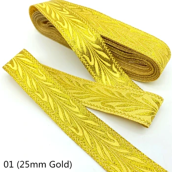 7 Jardas de Ouro Prata Vintage Étnica Bordado Laço de Fita Boho Guarnição do Laço de DIY Roupas Acessórios Saco de Tecido Bordado #RoLi