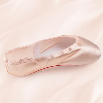 Profissional De Ballet Pointe Sapatos Com Sola De Couro Genuíno Mulheres De Cetim Sapatos De Balé Com Fitas Para Profissionais De Bailarina