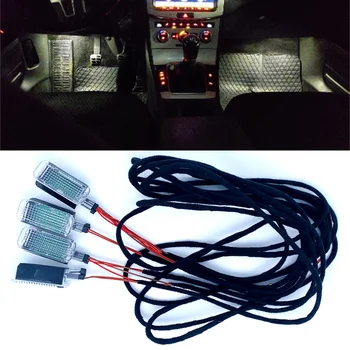 Interior do carro, a Pé Espaço lâmpada do DIODO emissor de Luz dos Pés Cabo Para Passat B6 B7 Golf 5 MK5 6 MK6 SEAT Toledo Leon A3 A4 A5 A6 A8 Q3 Q5 Q7
