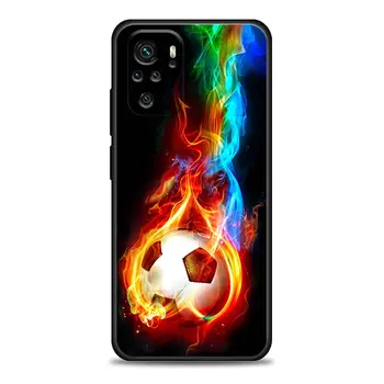 Fogo de Futebol Bola de Futebol Caso De Telefone Xiaomi Redmi Nota 11 10 9 8 Pro 9S 8A 10S 11S Capa Mole Para Redmi Nota 8Pro 10Pro