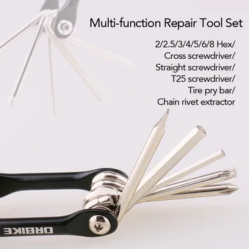 Multifunções Ferramenta de Kits de 12 Funções de Reparação de Pneus Conjunto de ferramentas com chave de fenda Cadeia de Rebite Extractor para MTB Bicicleta de Estrada