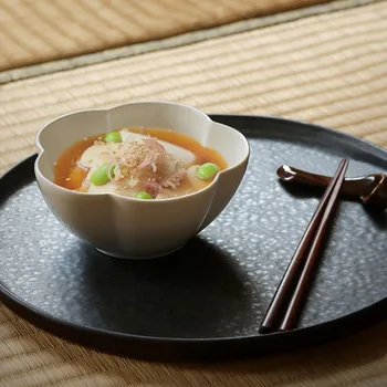 TingKe de Japonês-estilo artesanal pétalas de cerâmica tigelas e pratos do restaurante do hotel da família, taças de cerâmica prato prato de fruta