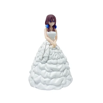 5pcs Conjunto de Anime A Quintessência de Quíntuplos Figura 10 cm Nakano Ichika Miku Kawaii Vestido de Casamento de Pé PVC Boneca Brinquedos