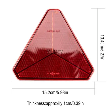 2Pc Carro Vermelho Reflector Traseiro Sinal de Triângulo Refletivo de Segurança Marcador Tira Parafuso Adesivo Adesivo Decalque Caminhão da Caravana, Barco