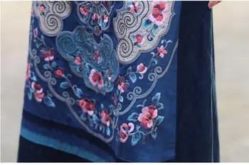 2022 chinês tradicional vintage saia oriental roupa de cama de algodão bordado de flores saia tang terno nacional chinês saia solta