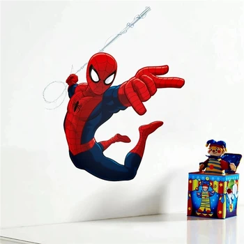 O Efeito 3d Herói homem-Aranha Adesivos de Parede Para Quartos de Crianças do Berçário de Decoração de Casa de desenhos animados Decorativos, Adesivos de Parede do PVC Cartaz DIY Arte Mural