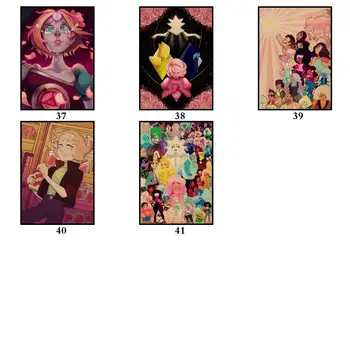 41 Projetos de Steven Universo Kraftpaper Cartaz de desenhos animados de Pedras de Cristal Pintura Engraçado Fantasia Adesivo de Parede para a Casa de Café Bar 2