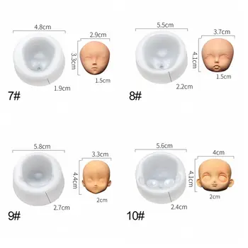 Feito à mão Ferramentas de Doces Cozimento 3D Facial Molde Boneca de Modificação de Acessórios de Cabeça de Barro Sculpey Rosto de Bebê Moldes de Silicone