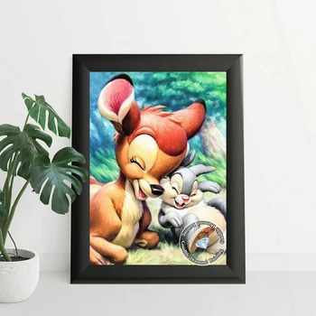 5D DIY Diamante Pintura Disney Bambi Cartoon Mosaico, Bordados Animal Veado Ponto de Cruz, Kits de Arte, de Artesanato de Decoração de Casa de Dom Crianças