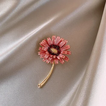 Esmalte Cor-De-Rosa Margarida Da Moda Broche De Flor Pin Para As Mulheres Mom Presente Simples Broches Acessórios