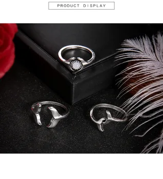 DIEZI Presente de Natal Cor de Prata Opala Junta articulada Conjunto de Anéis Para as Mulheres Geométricas Vintage Baleia Charme Anéis Boêmio Jóias 7