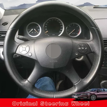 Personalizar o DIY de Micro Fibra de Couro de Carro Cobertura de Volante Para a Mercedes Benz C W204-Classe 2007-2010 C230 C280 Interior do Carro