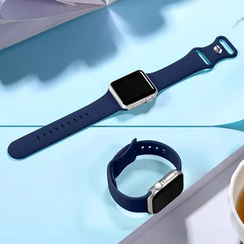 A banda de Silicone Para Apple Relógio pulseira de 44mm 40mm, 45mm de 41mm de 38mm 42mm 49mm Smartwatch bracelete de Esportes iWatch série 3 6 se 7 8 ultra
