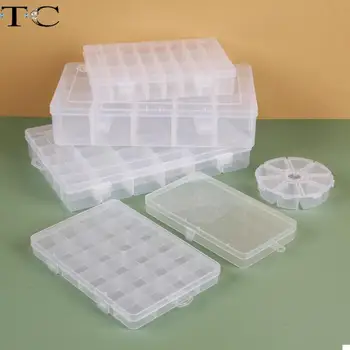 Loja De Jóia Frisada Solta Esferas De Armazenamento De Caixa De Plástico Transparente Lattice Caixa De Caixa De Acessórios De Classificação Binomial Pequena Caixa De Peças