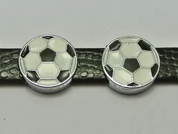 10 da Liga de Esmalte Bola de Futebol, apresentação de Encantos Ajuste de 8mm Pulseira de Cinto de Coleira